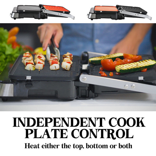 Contact Grill with Ribbed Plates