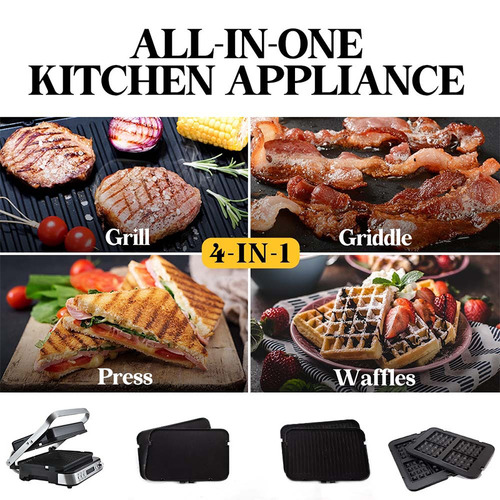 Contact Grill with Ribbed Plates