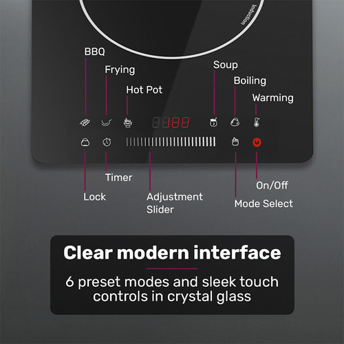 Crystal Glass Touch Slider Portable Induction Cooktop