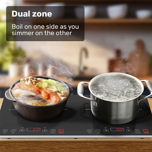 Crystal Glass 2 Zone Portable Induction Cooktop
