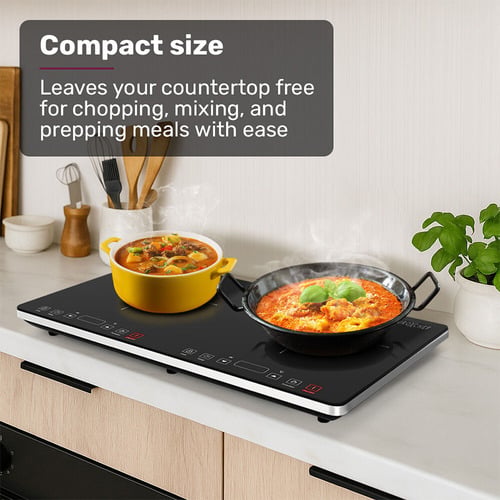 Crystal Glass 2 Zone Portable Induction Cooktop