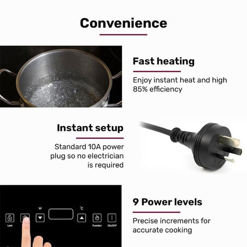 Crystal Glass 2 Zone Portable Induction Cooktop
