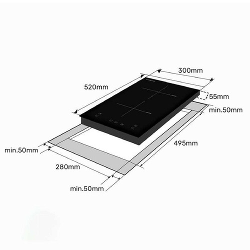 EuroChef 30cm Crystal Glass Induction Cooktop