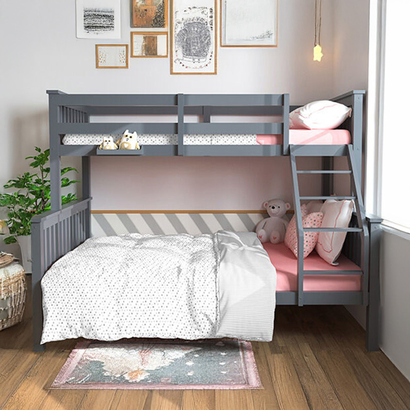 Grey Kingston Pine Wood Single Over Double Bunk Bed