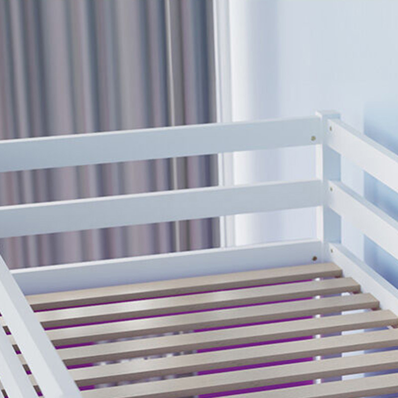 White Kingston Single Bunk Bed with Curtain
