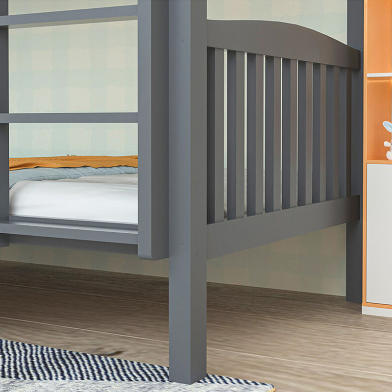 Grey Kingston Pine Wood Single Bunk Bed