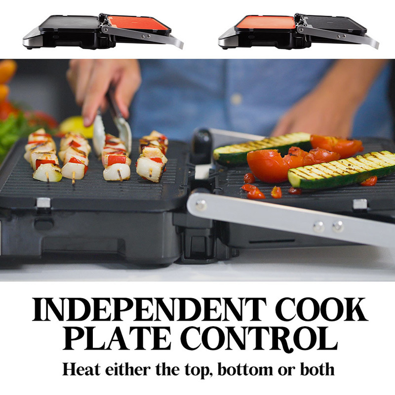 Contact Grill with Ribbed Plates