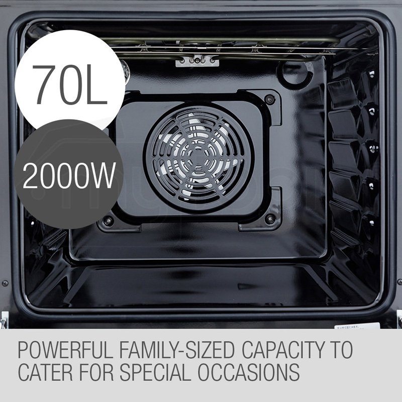 70L EuroChef Stainless Steel Electric Built-in Oven