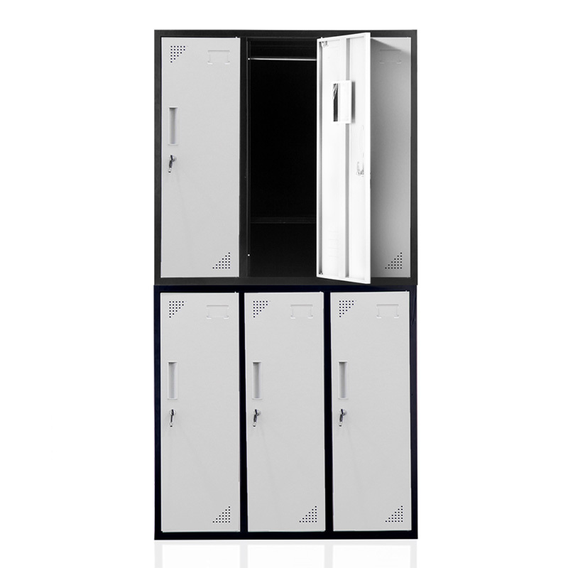 Black 6 Door Steel Gym Locker