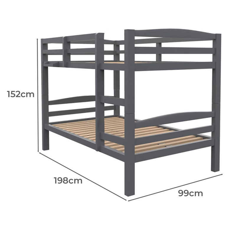 Grey Kingston Single Bunk Bed