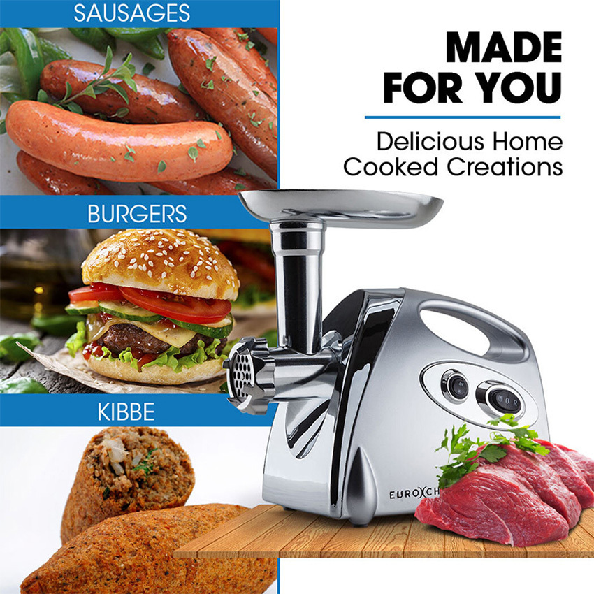 EuroChef Electric Stainless Steel Meat Grinder