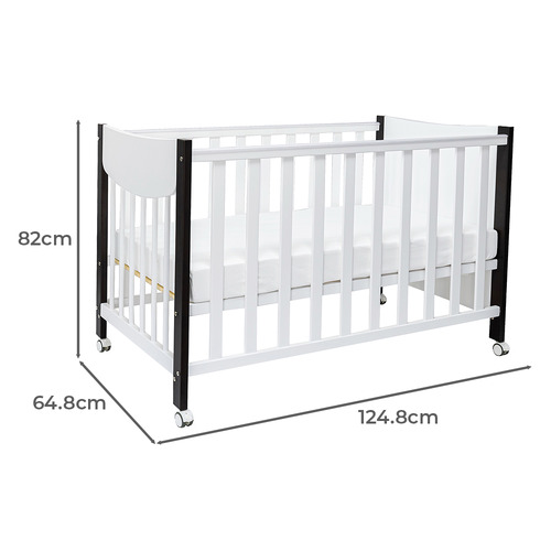 Sweet Pea Pine Wood Lucas Compact Cot with Mattress