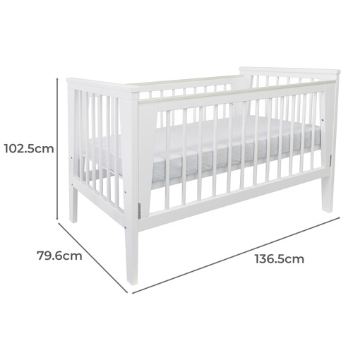 Sweet Pea Emma Pine Wood Cot with Mattress