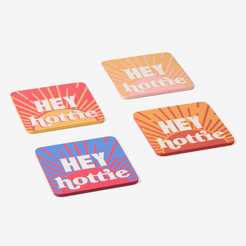 4 Piece Sunnie Hey Hottie Coaster Set