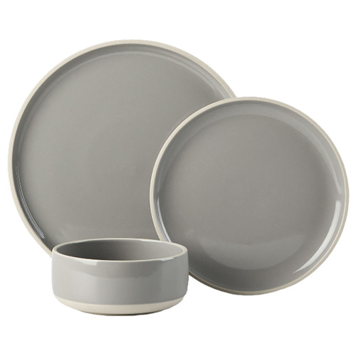 12 Piece Taupe Lucie Stoneware Dinner Set