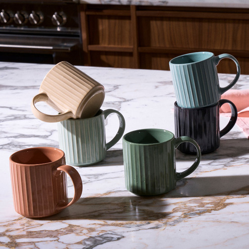 6 Piece Ellie 250ml Stoneware Mug Set