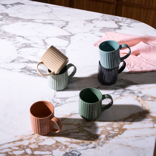 6 Piece Ellie 250ml Stoneware Mug Set