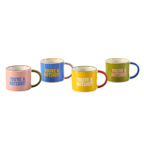 4 Piece Sunnie 100ml Stoneware Espresso Cup Set