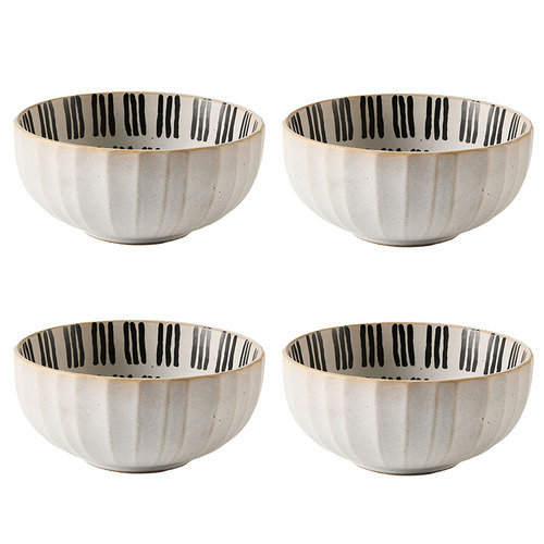 Kimmie Short Stripe 15cm Stoneware Noodle Bowl