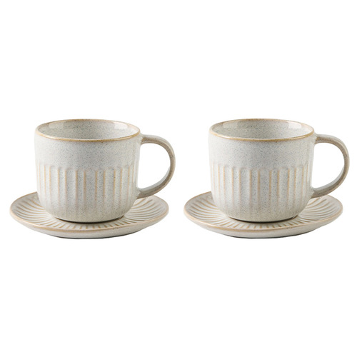 Laurie 300ml Stoneware Teacups & Saucers