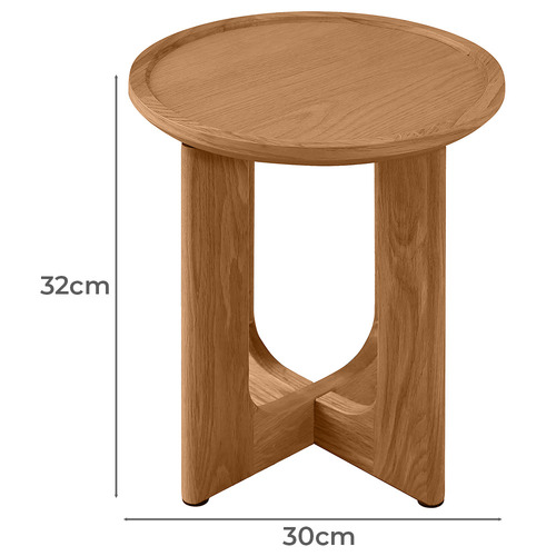 Anselm Oak Wood Side Table