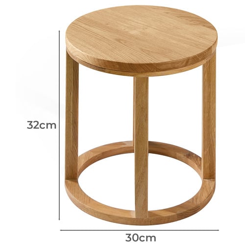 2 Piece Tillich Oak Wood Nesting Table Set