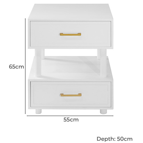 Crossan 2 Drawer Bedside Table
