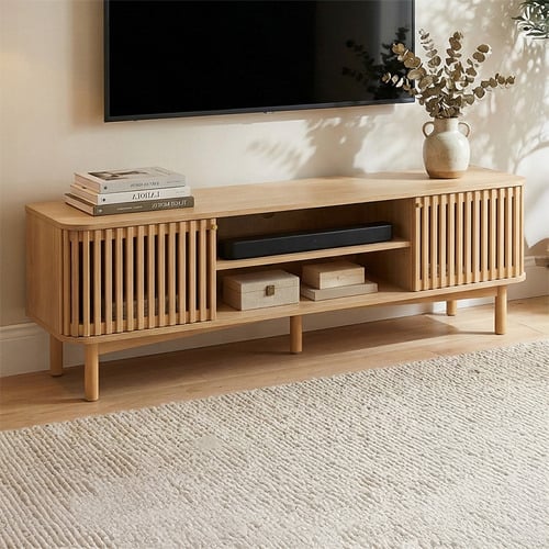 Carrie 2 Door Rubberwood TV Unit