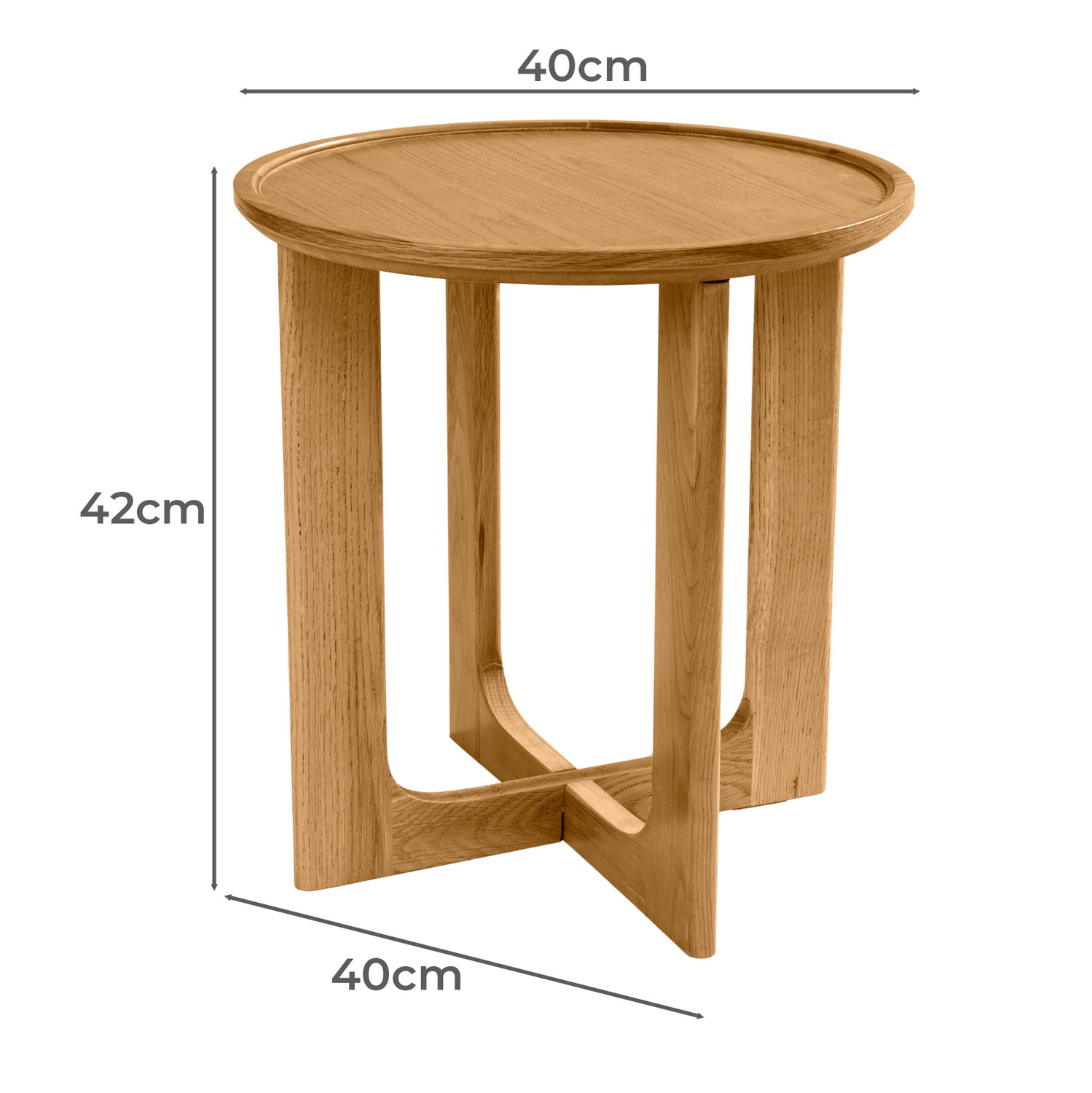 Anselm Oak Wood Side Table
