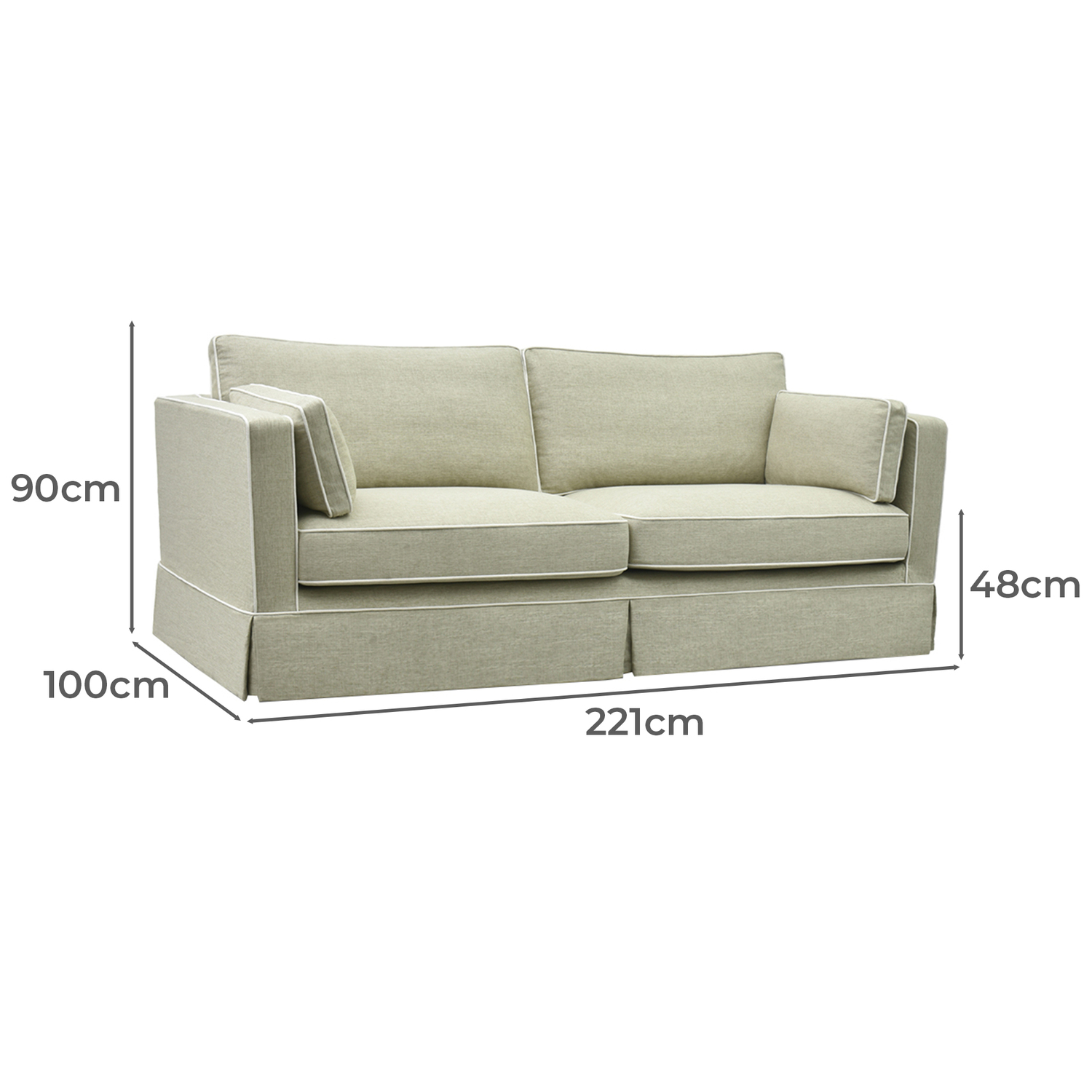 Sand Stevenson 3 Seater Slipcover Sofa