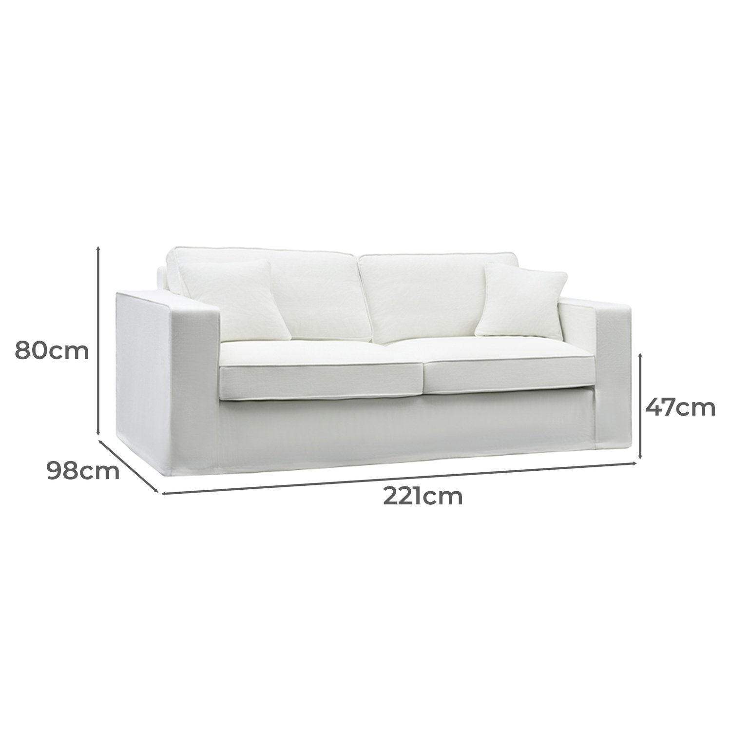 Chiara 3 Seater Slipcover Sofa