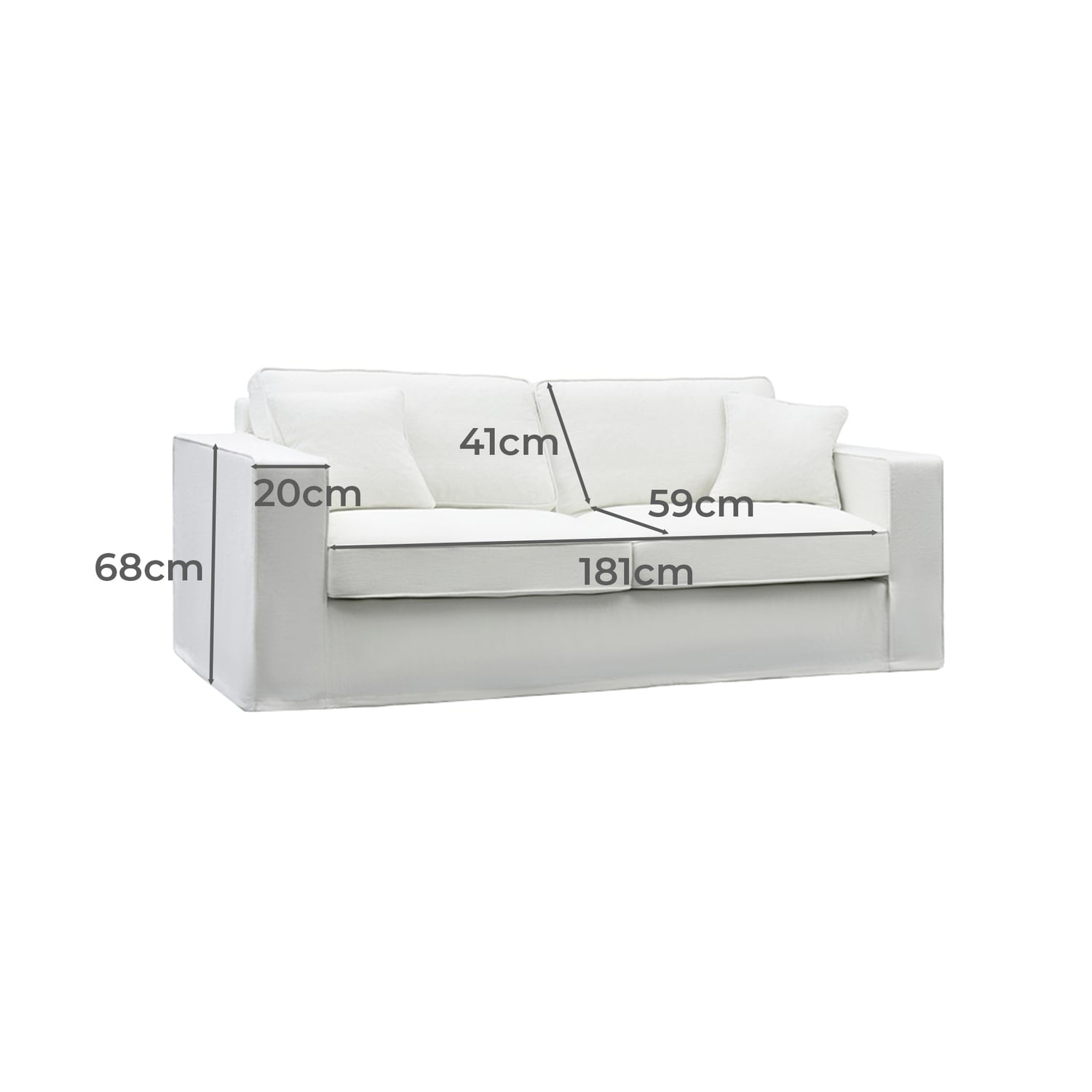 Chiara 3 Seater Slipcover Sofa