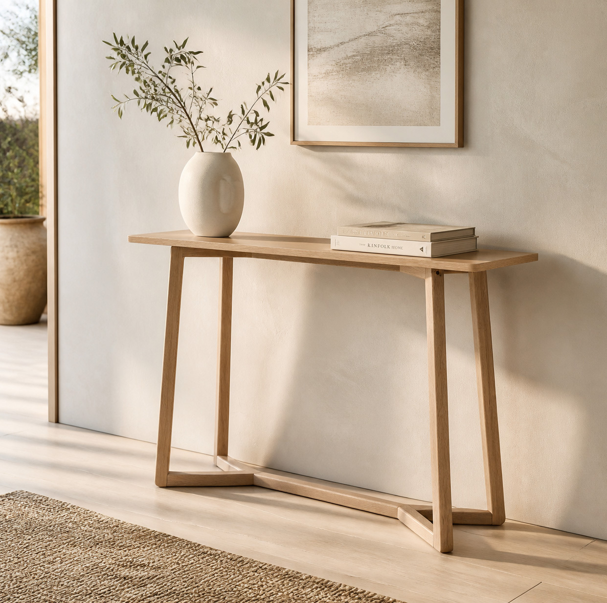 Dietrich Oak Wood Console Table