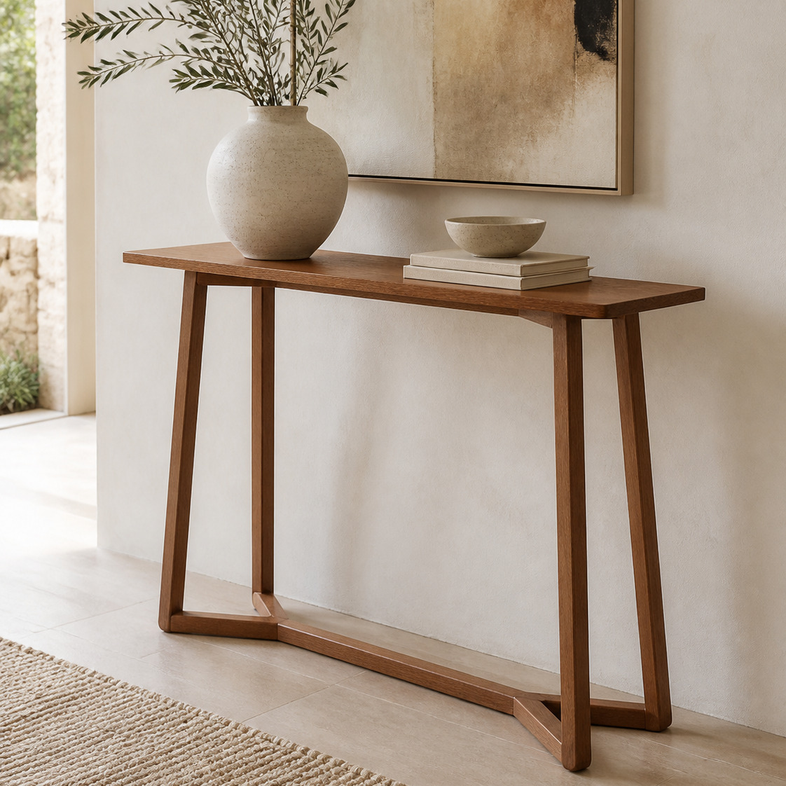 Dietrich Oak Wood Console Table