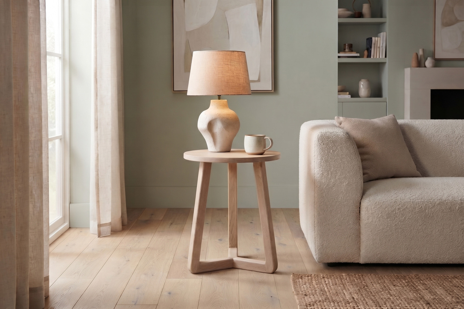 Dietrich Light Oak Wood Side Table