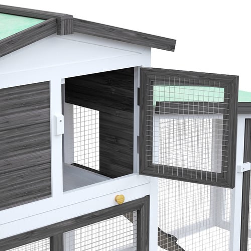 Raye Fir Wood & Mesh Wire Chicken Coop
