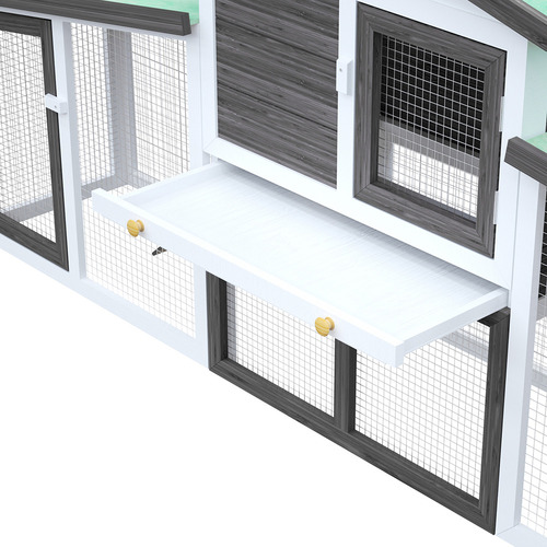Raye Fir Wood & Mesh Wire Chicken Coop
