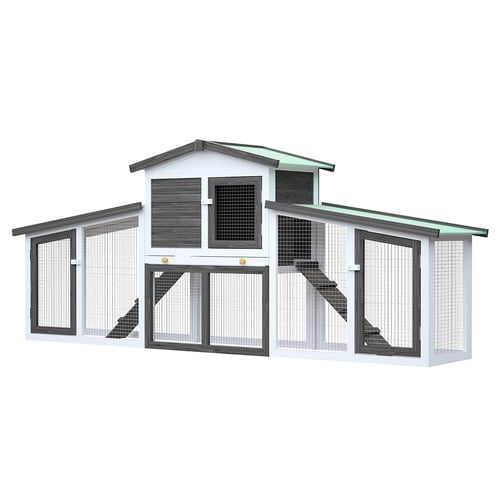 Raye Fir Wood & Mesh Wire Chicken Coop