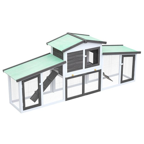 Raye Fir Wood & Mesh Wire Chicken Coop
