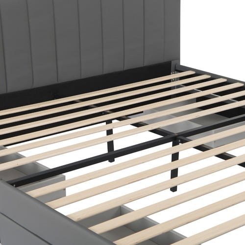 Quincy Faux Leather Bed with Drawers