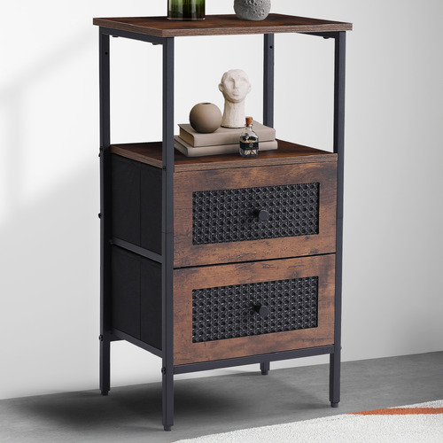 Carmen 2 Drawer Rattan Bedside Table