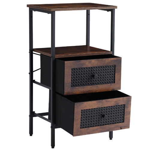 Carmen 2 Drawer Rattan Bedside Table