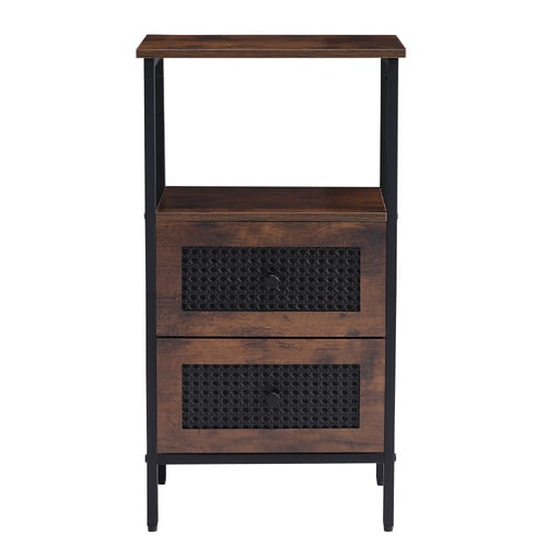 Carmen 2 Drawer Rattan Bedside Table