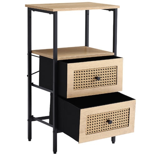 Carmen 2 Drawer Rattan Bedside Table