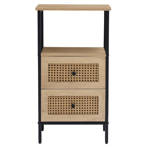 Carmen 2 Drawer Rattan Bedside Table
