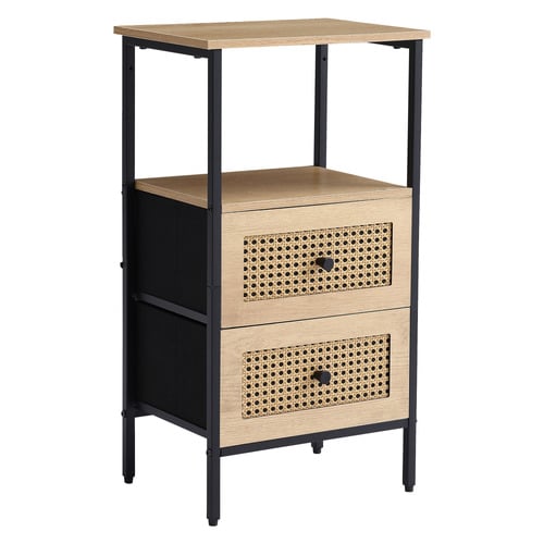 Carmen 2 Drawer Rattan Bedside Table