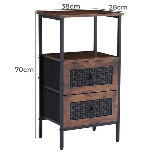 Carmen 2 Drawer Rattan Bedside Table