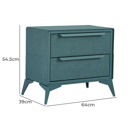 Judith 2 Drawer Fabric Bedside Table