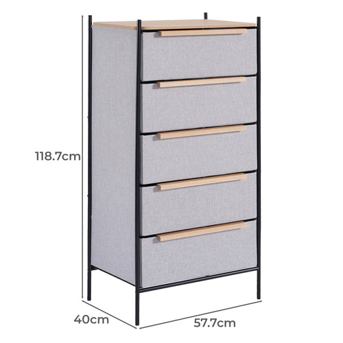 Heidi 5 Drawer Fabric Chest