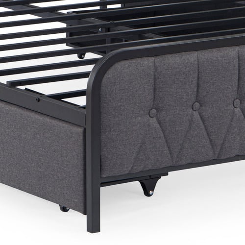 Grey Taylor Bed with Drawers & Charging Station